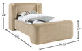Meridian Furniture - Modena Beige Chenille Fabric Upholstered Twin Bed - ModenaBeige-T - GreatFurnitureDeal