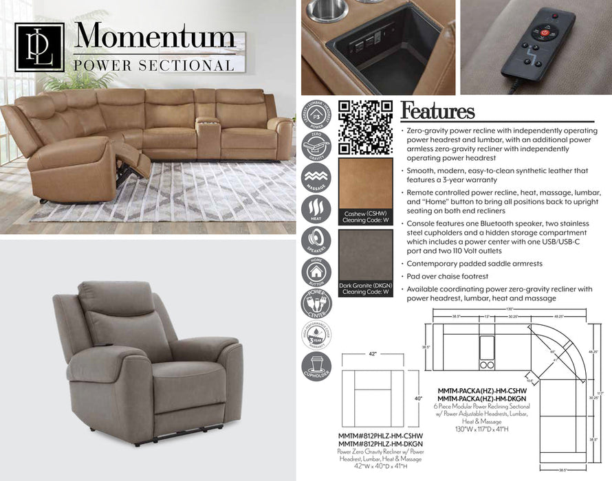 Parker Living - Momentum Power Zero Gravity Recliner with Heat & Massage P3 in Dark Granite(Set of 2) - MMTM#812PHLZ-HM-DKGN - GreatFurnitureDeal