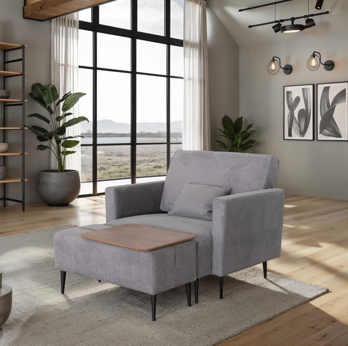ESF Furniture - Monroe Chair in Grey - MONROECHAIRGREY