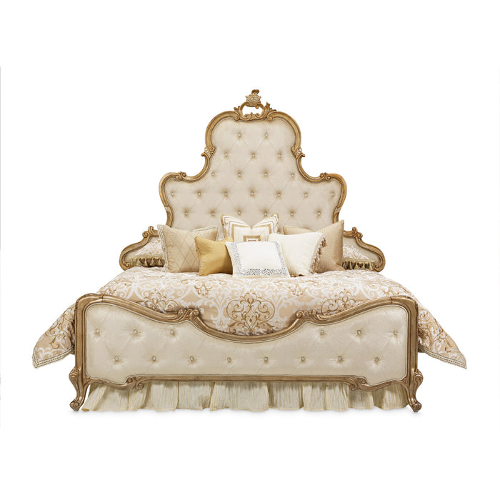 AICO Furniture - Platine de Royale"Cal King Panel Bed in Antique Platinum - N09000CKPL3-101 - GreatFurnitureDeal