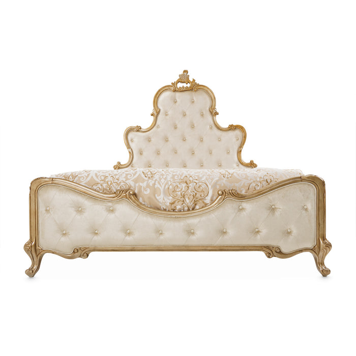 AICO Furniture - Platine de Royale"Cal King Panel Bed in Antique Platinum - N09000CKPL3-101 - GreatFurnitureDeal