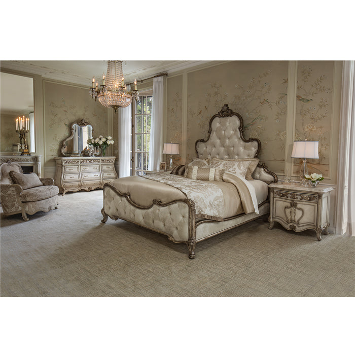 AICO Furniture - Platine de Royale 3 Piece California King Bedroom Set in Champagne - N09000CKPL3-101-3SET - GreatFurnitureDeal