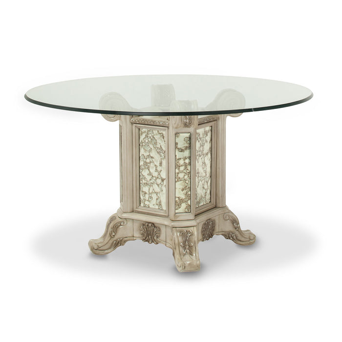 AICO Furniture - Platine de Royale Round Dining Table in Champagne - N09001RNDGL54-201 - GreatFurnitureDeal
