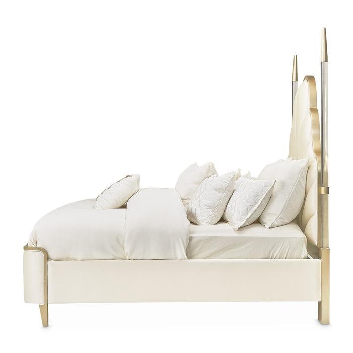 AICO Furniture - Malibu Crest 7 Piece Queen Scalloped Poster Bedroom Set - N9007100QN4PT-822-7SET
