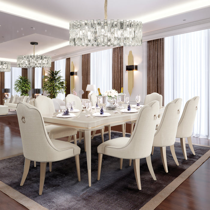 AICO Furniture - Malibu Crest 9 Piece Dining Room Set in Chardonnay - N9007001-101-822-9SET - GreatFurnitureDeal