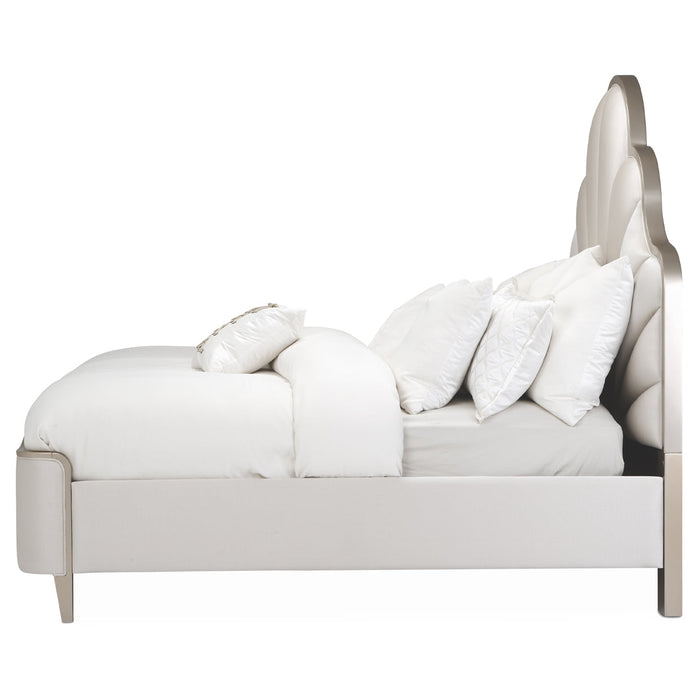 AICO Furniture - Malibu Crest 7 Piece Queen Scalloped Panel Bedroom Set - N9007000QN3-822-7SET