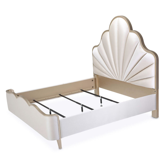AICO Furniture - Malibu Crest 6 Piece Eastern King Scalloped Panel Bedroom Set - N9007000EK3-822-6SET