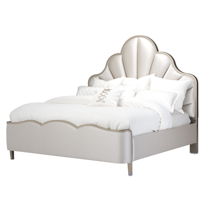 AICO Furniture - Malibu Crest 7 Piece Queen Scalloped Panel Bedroom Set - N9007000QN3-822-7SET - GreatFurnitureDeal