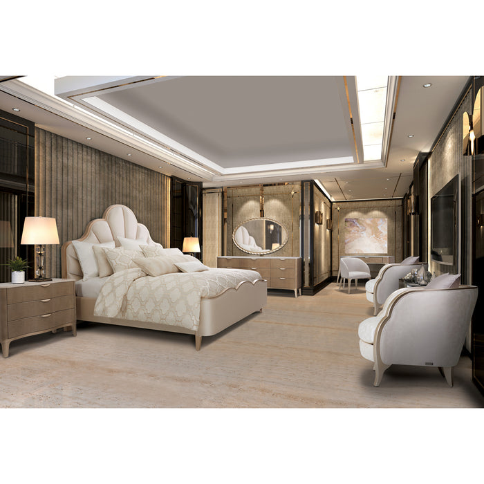 AICO Furniture - Malibu Crest California King Scalloped Panel Bed - N9007000CK3-822 - GreatFurnitureDeal