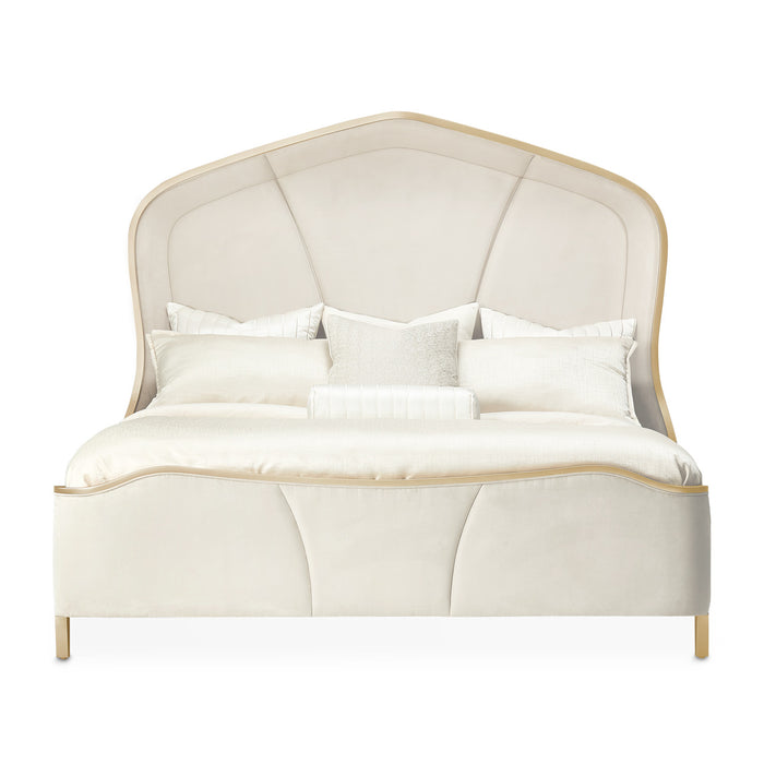 AICO Furniture - Malibu Crest 5 Piece Queen Curved Panel Bedroom Set - N9007000QN3CR-822-5SET