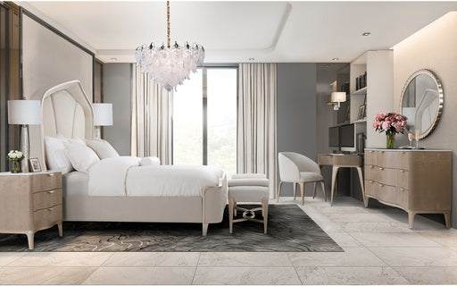 AICO Furniture - Malibu Crest 6 Piece Queen Curved Panel Bedroom Set - N9007000QN3CR-822-6SET - GreatFurnitureDeal