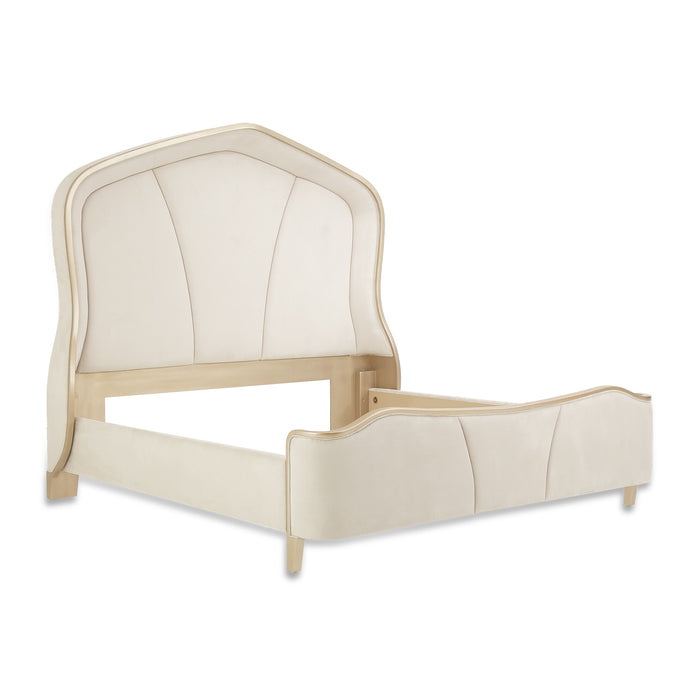 AICO Furniture - Malibu Crest Queen Curved Panel Bed in Chardonnay - N9007000QN3CR-822