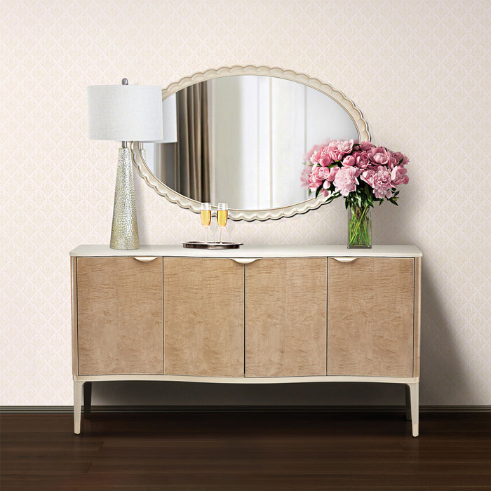 AICO Furniture - Malibu Crest 8 Piece Rectangular Room Set in Blush - N9007000-131-8SET