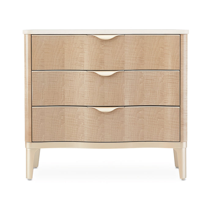 AICO Furniture - Malibu Crest Nightstand 3 Drawer in Blush - N9007040-131 - GreatFurnitureDeal