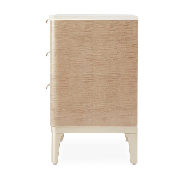 AICO Furniture - Malibu Crest Nightstand 3 Drawer in Blush - N9007040-131