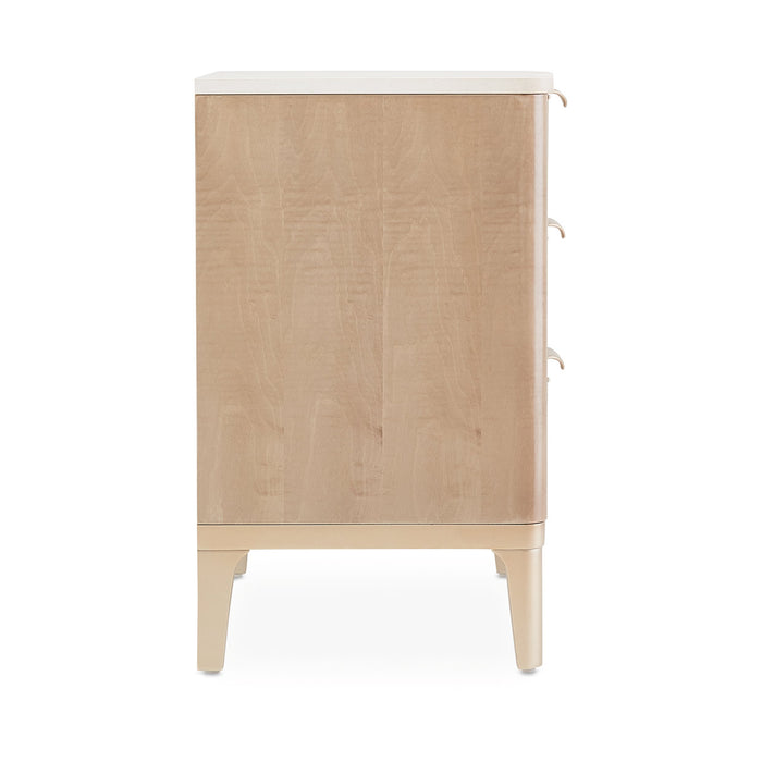 AICO Furniture - Malibu Crest 3 Piece Eastern King Scalloped Panel Bedroom Set - N9007000EK3-822-3SET