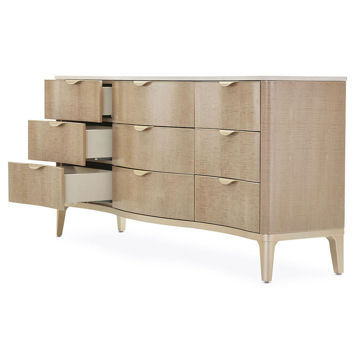 AICO Furniture - Malibu Crest 5 Piece California King Scalloped Panel Bedroom Set - N9007000CK3-822-5SET
