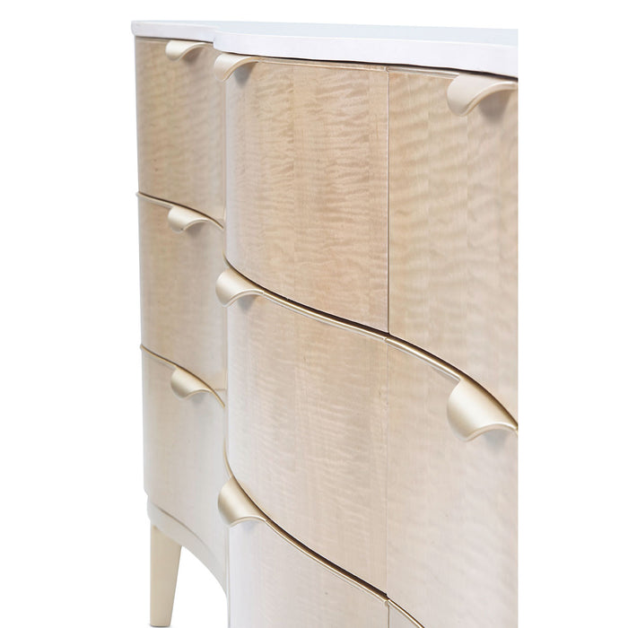 AICO Furniture - Malibu Crest Dresser and Mirror in Blush - N9007050-60-131