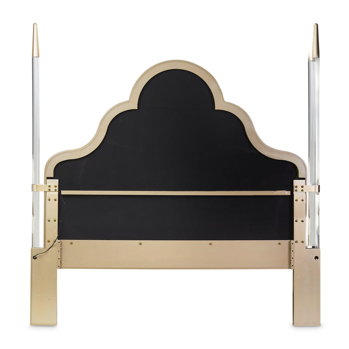 AICO Furniture - Malibu Crest California King Scalloped Poster Bed - N9007100CK4PT-822 - GreatFurnitureDeal