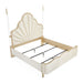 AICO Furniture - Malibu Crest Eastern King Scalloped Poster Bed - N9007100EK4PT-822 - GreatFurnitureDeal