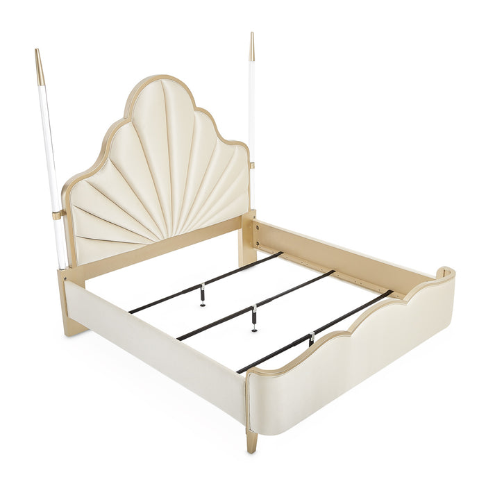 AICO Furniture - Malibu Crest California King Scalloped Poster Bed - N9007100CK4PT-822