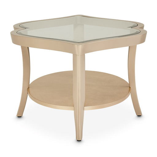 AICO Furniture - Malibu Crest"Cocktail Table w/Glass in Chardonnay - N9007204-822 - GreatFurnitureDeal