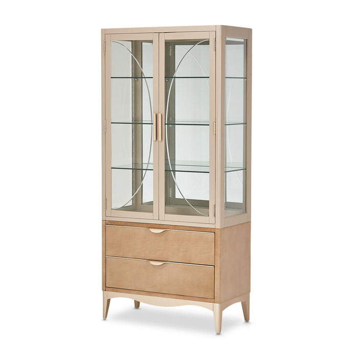 AICO Furniture - Malibu Crest Display Cabinet in Chardonnay - N9007209-822 - GreatFurnitureDeal