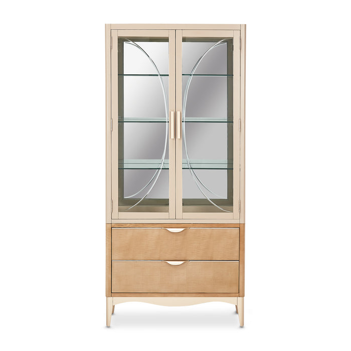 AICO Furniture - Malibu Crest Display Cabinet in Chardonnay - N9007209-822 - GreatFurnitureDeal