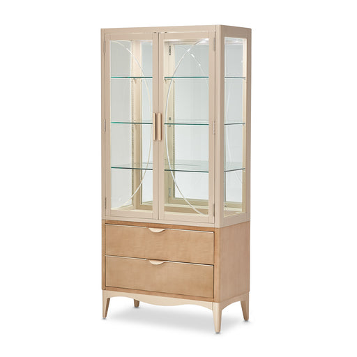 AICO Furniture - Malibu Crest Display Cabinet in Chardonnay - N9007209-822 - GreatFurnitureDeal