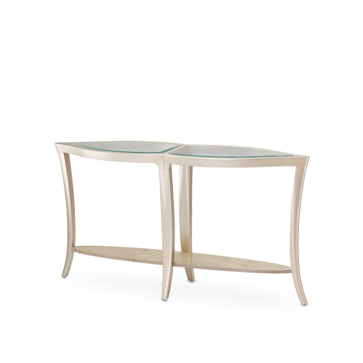 AICO Furniture - Malibu Crest"Console Table w/Glass in Chardonnay - N9007223-822 - GreatFurnitureDeal