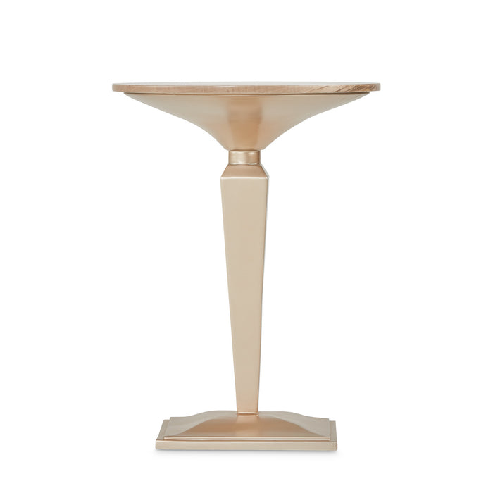 AICO Furniture - Malibu Crest"Round Pedestal Tea Table in Chardonnay - N9007225-822 - GreatFurnitureDeal