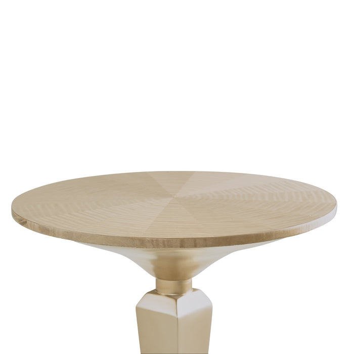 AICO Furniture - Malibu Crest"Round Pedestal Tea Table in Chardonnay - N9007225-822