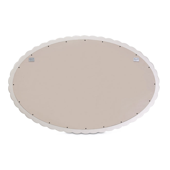 AICO Furniture - Malibu Crest"Oval Wall Mirror"Chardonnay - N9007260-822 - GreatFurnitureDeal