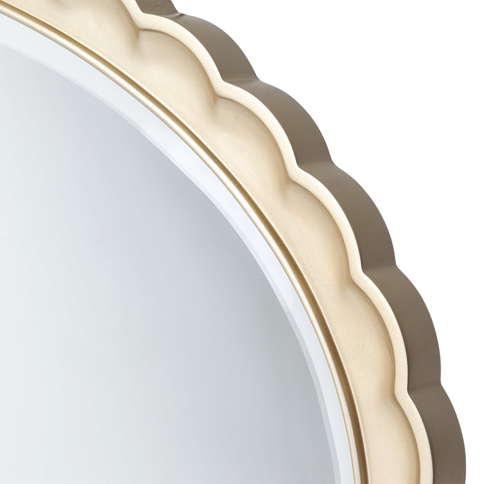 AICO Furniture - Malibu Crest"Oval Wall Mirror"Chardonnay - N9007260-822 - GreatFurnitureDeal