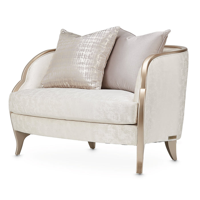 AICO Furniture - Malibu Crest Chair And Half CLDWH Chardonnay - N9007838-CLDWH-822
