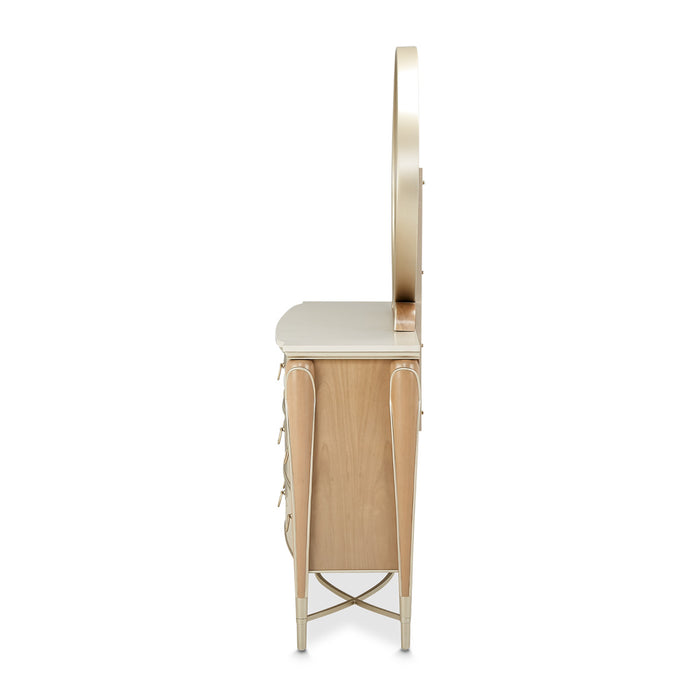 AICO Furniture - Villa Cherie Dresser with Mirror in Caramel - 9008050-60-134 - GreatFurnitureDeal