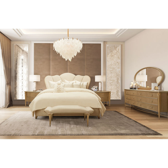 AICO Furniture - Villa Cherie Dresser with Mirror in Caramel - 9008050-60-134