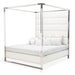 AICO Furniture - State St. California King Metal Canopy Bed in Satin White - N9016000CK4-116 - GreatFurnitureDeal