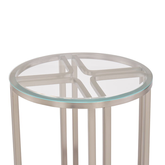 AICO Furniture - Lanterna"Chairside Table in Silver Mist - N9032222-823 - GreatFurnitureDeal