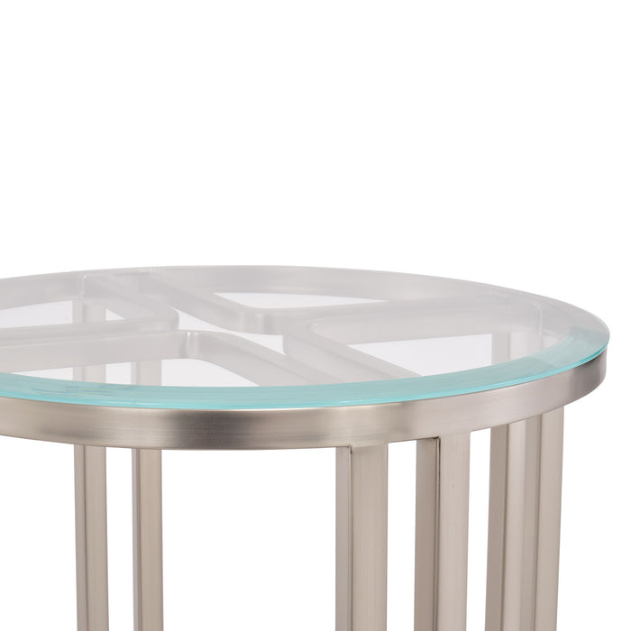 AICO Furniture - Lanterna"Chairside Table in Silver Mist - N9032222-823 - GreatFurnitureDeal