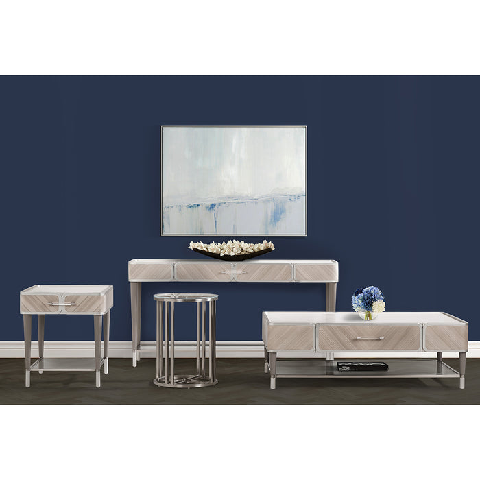 AICO Furniture - Lanterna"Chairside Table in Silver Mist - N9032222-823 - GreatFurnitureDeal