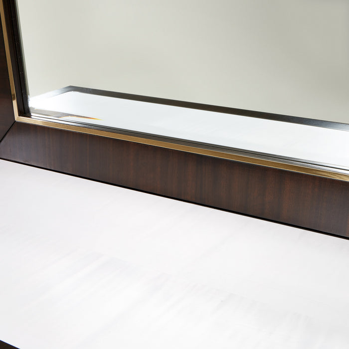 AICO Furniture - Belmont Place 7 Piece Queen Upholstered Bedroom Set - Espresso - N9085000QN3-409-7SET