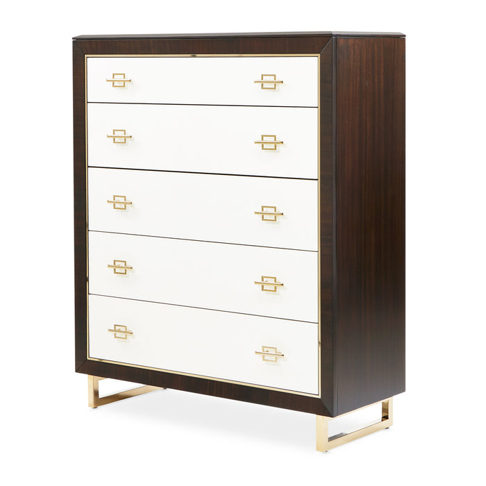 AICO Furniture - Belmont Place 5-Drawer Chest - Espresso - N9085070SA-409 - GreatFurnitureDeal