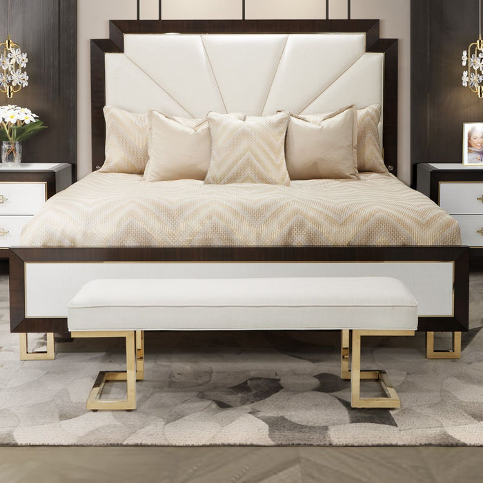 AICO Furniture - Belmont Place Bed Bench - Bright Gold - N9085904-806 - GreatFurnitureDeal