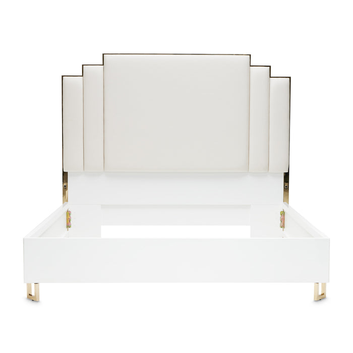 AICO Furniture - Palm Gate California King Bed in Cloud White - N9086000CK3-108 - GreatFurnitureDeal