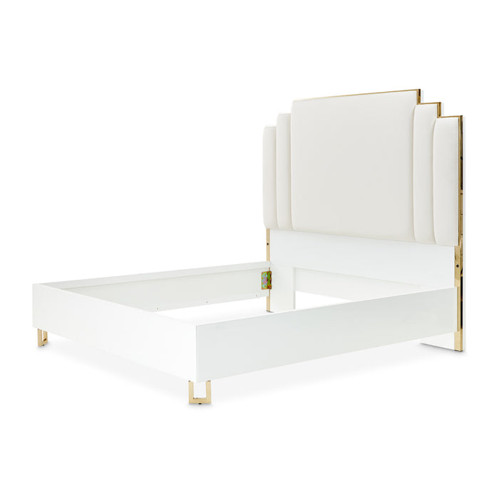 AICO Furniture - Palm Gate California King Bed in Cloud White - N9086000CK3-108 - GreatFurnitureDeal