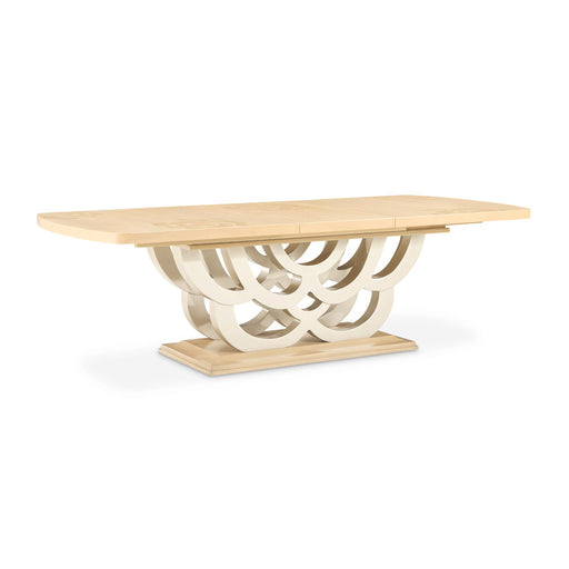 AICO Furniture - Camellia Field Rectangular Pedestal Dining Table in Caramel - N9090002-134 - GreatFurnitureDeal