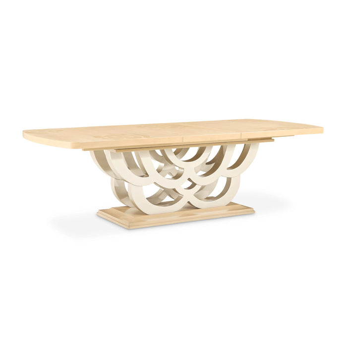 AICO Furniture - Camellia Field Rectangular Pedestal Dining Table in Caramel - N9090002-134 - GreatFurnitureDeal