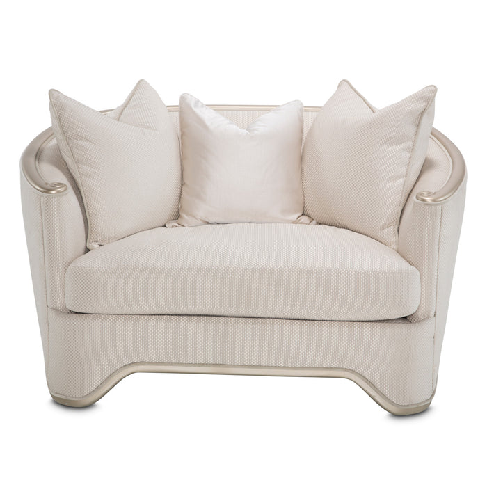 AICO Furniture - London Place"Matching Chair and Half"Champagne - 9004838-CHPGN-124 - GreatFurnitureDeal