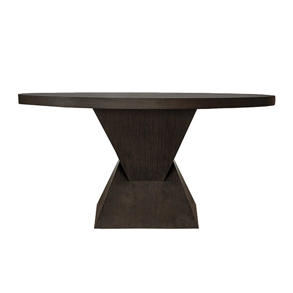 Worlds Away - Newport Sculptural Base Dining Table in Dark Espresso Oak - NEWPORT ES